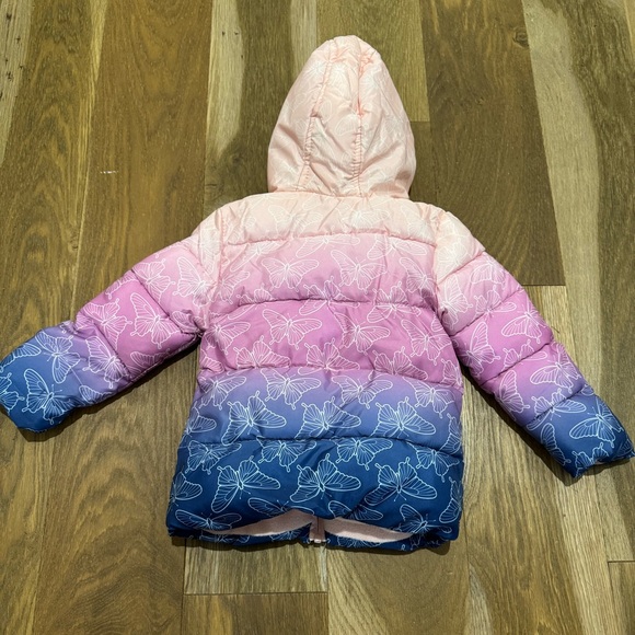 Toddler Girls Ombré Butterfly Puffer Jacket - Picture 4 of 5
